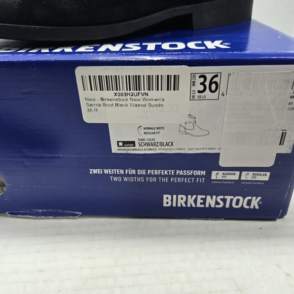 Birkenstock Sarnia Black Waxed Suede Chelsea Ankle Boots Size EU 36 narrow US 5 - Picture 13 of 13
